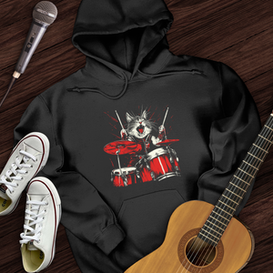 Cat Playing Drums Hoodie