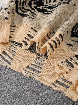 Distressed Pullover Sweater