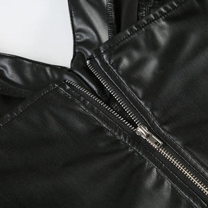 Goth Faux Leather Crop Top