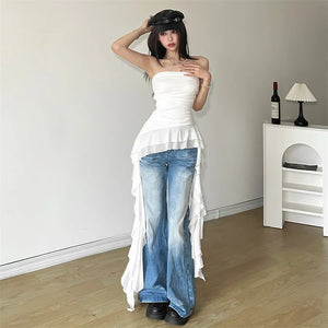 Ruffled Strapless Top