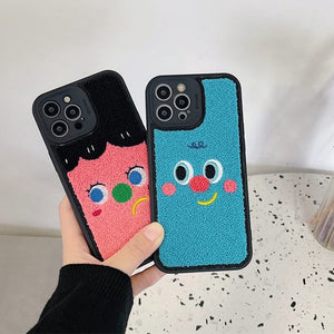 Sad & Happy Fuzzy iPhone Case