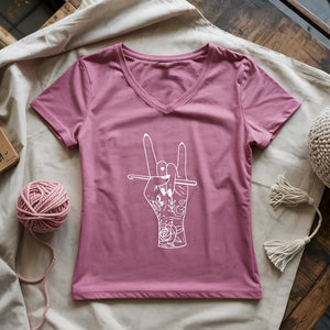 Crocheting Rock Lady V-neck