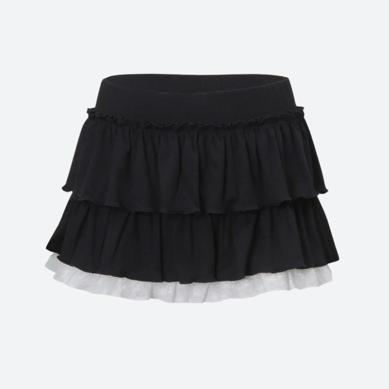Black Coquette Mini Skirt