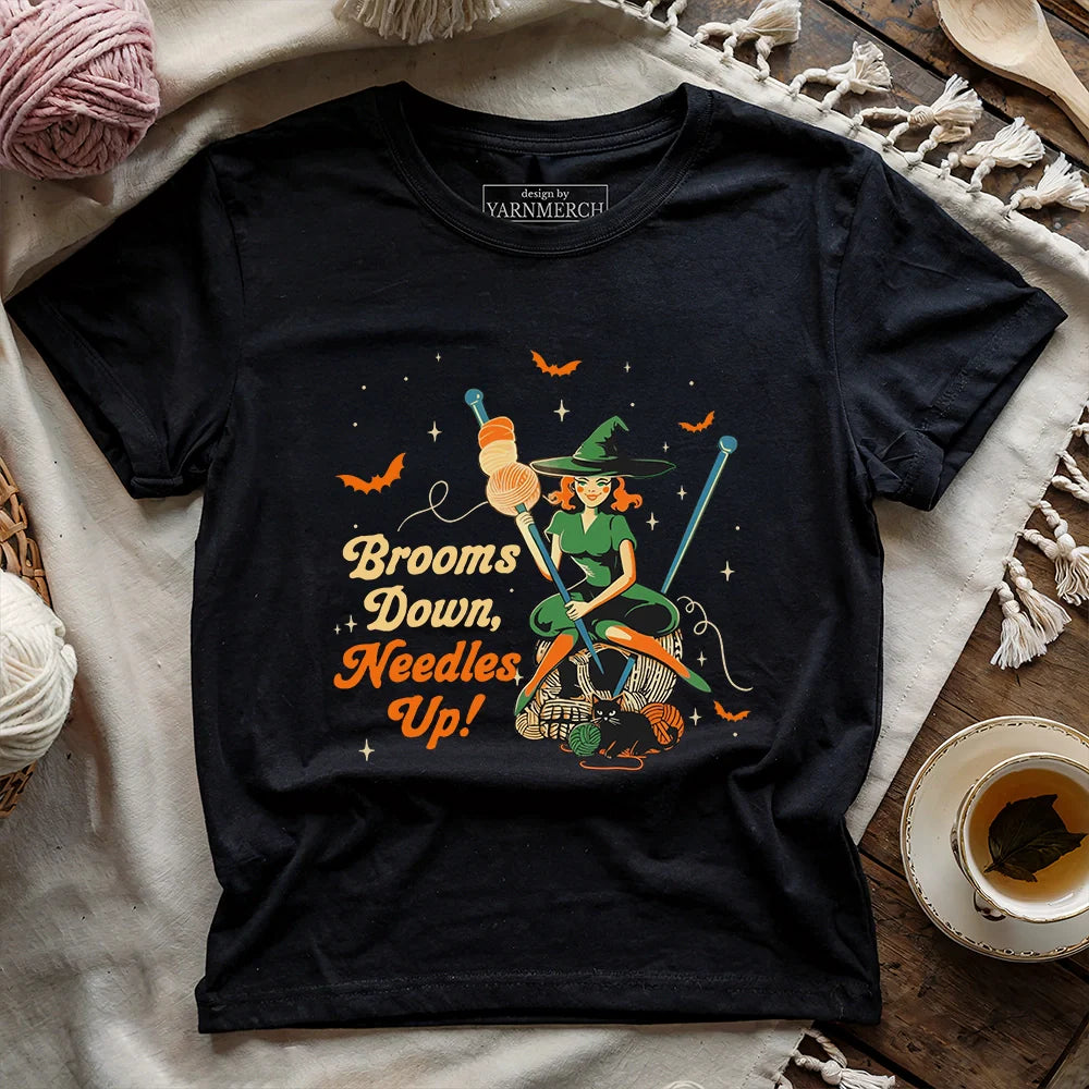 Broom Down, Needles Up T-shirt