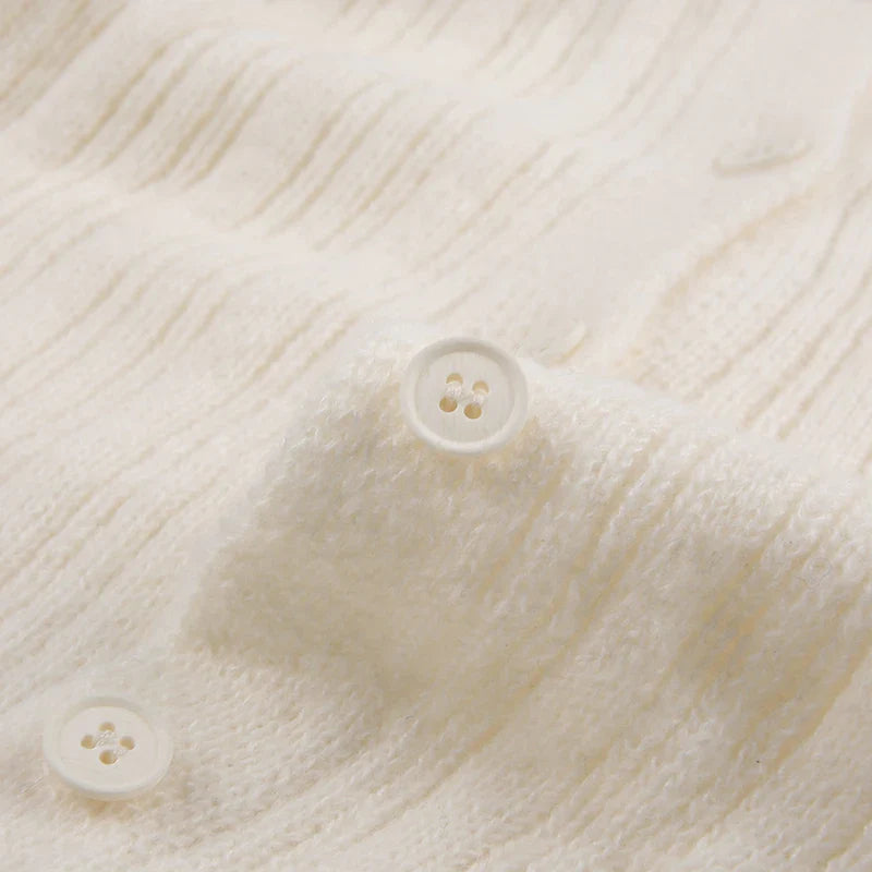 Button Up Off Shoulder Knitted Top