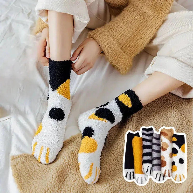 Cat Paw Plush Socks