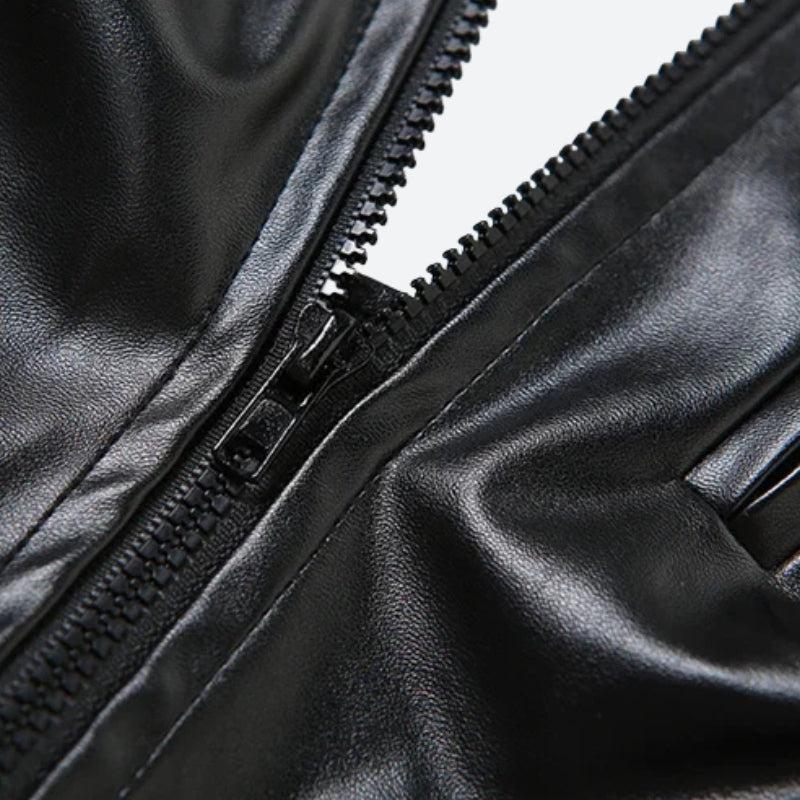 Cyberpunk Faux Leather Zip Up Top