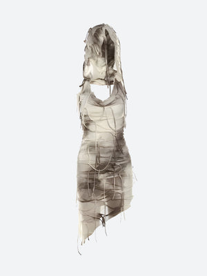 Cyberpunk Hooded Mini Dress