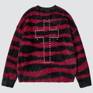 Fuzzy Cross Sweater