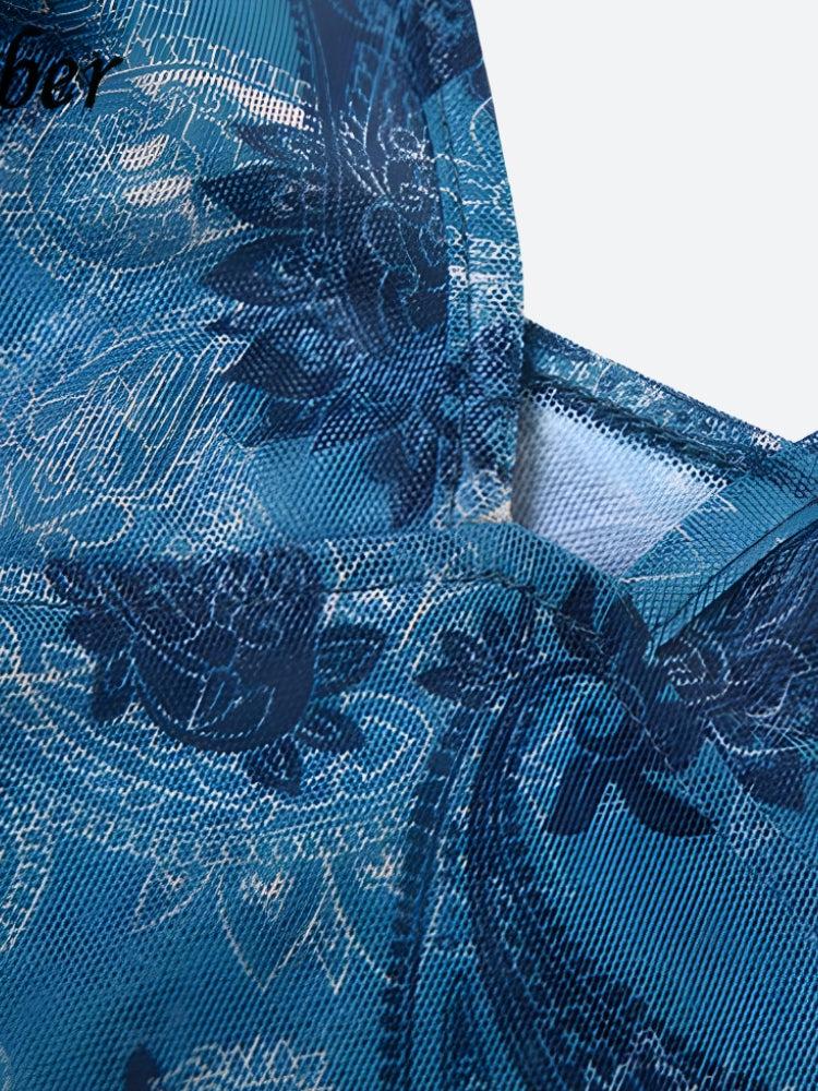 Paisley Mesh Crop Top