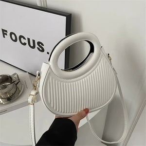 Ribbed Top-Handle Bag