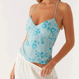 Sequined Beaded Backless Top