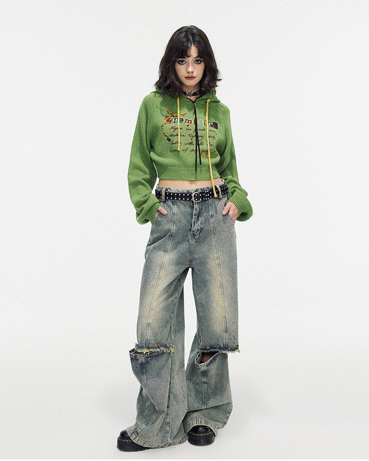 Chemistry Knit Cropped Hoodie