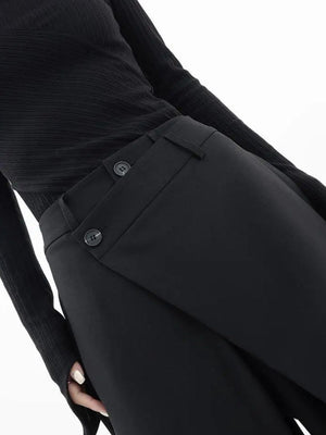 Wrap Front Wide Leg Pants