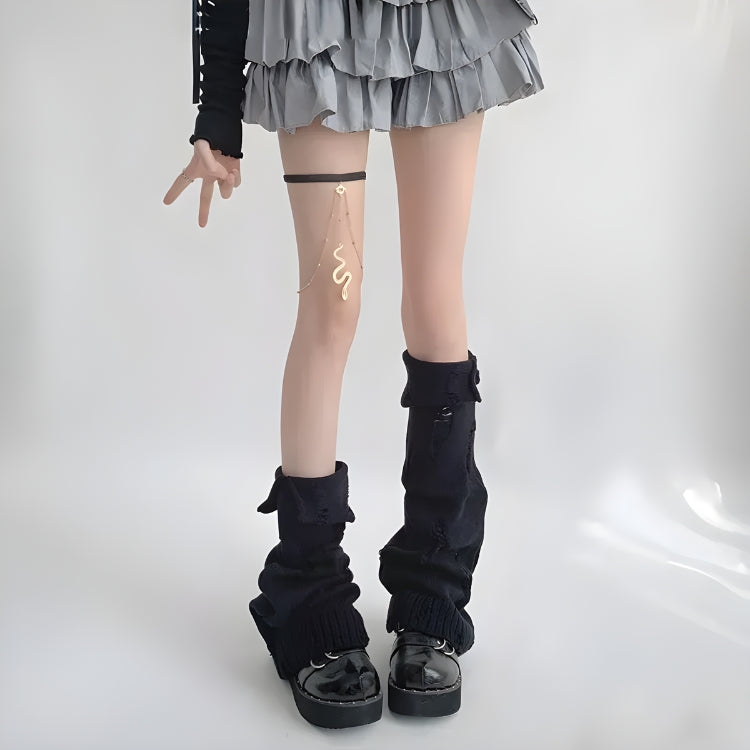 Y2K Grunge Knitted Leg Warmers