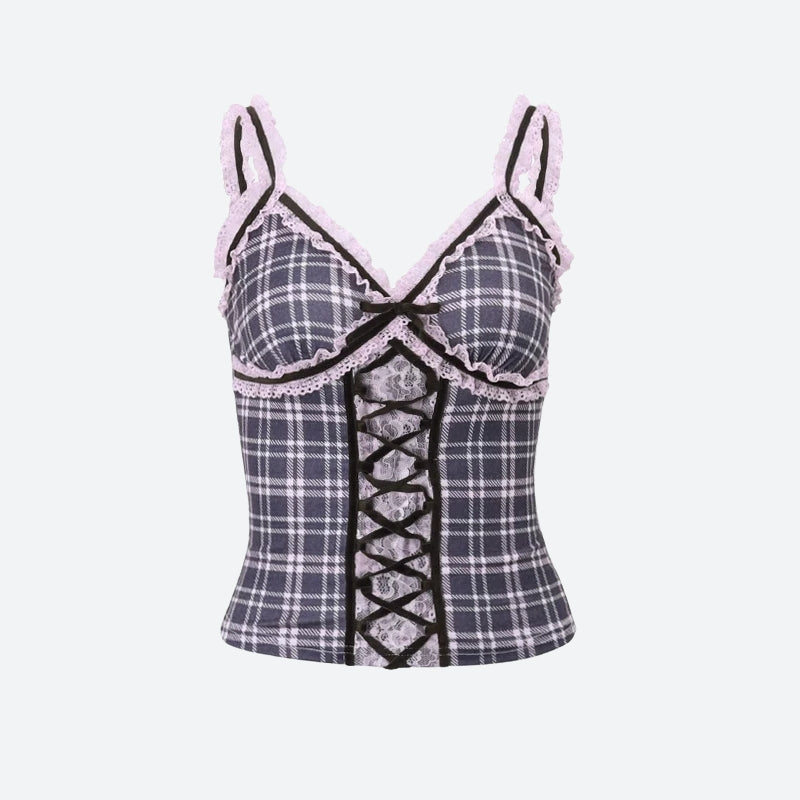 Y2K Plaid Cami Top