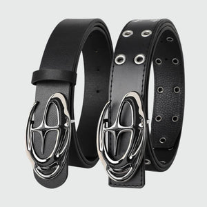 Y2K Star Silver Buckle Belt