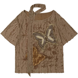 2007 Aesthetic Butterfly Patch Tee