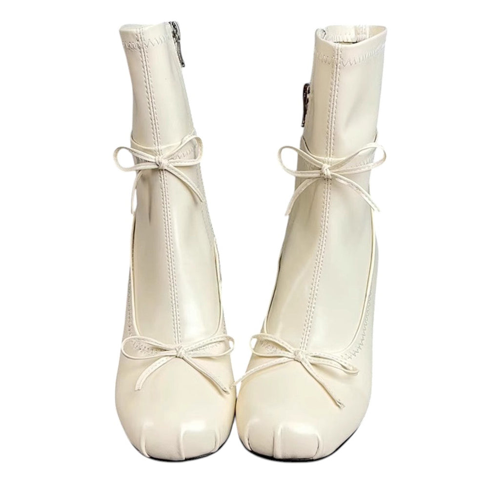 Balletcore Square-Toe Ankle Boots