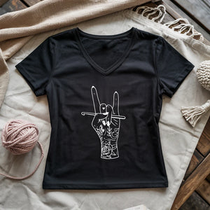 Crocheting Rock Lady V-neck