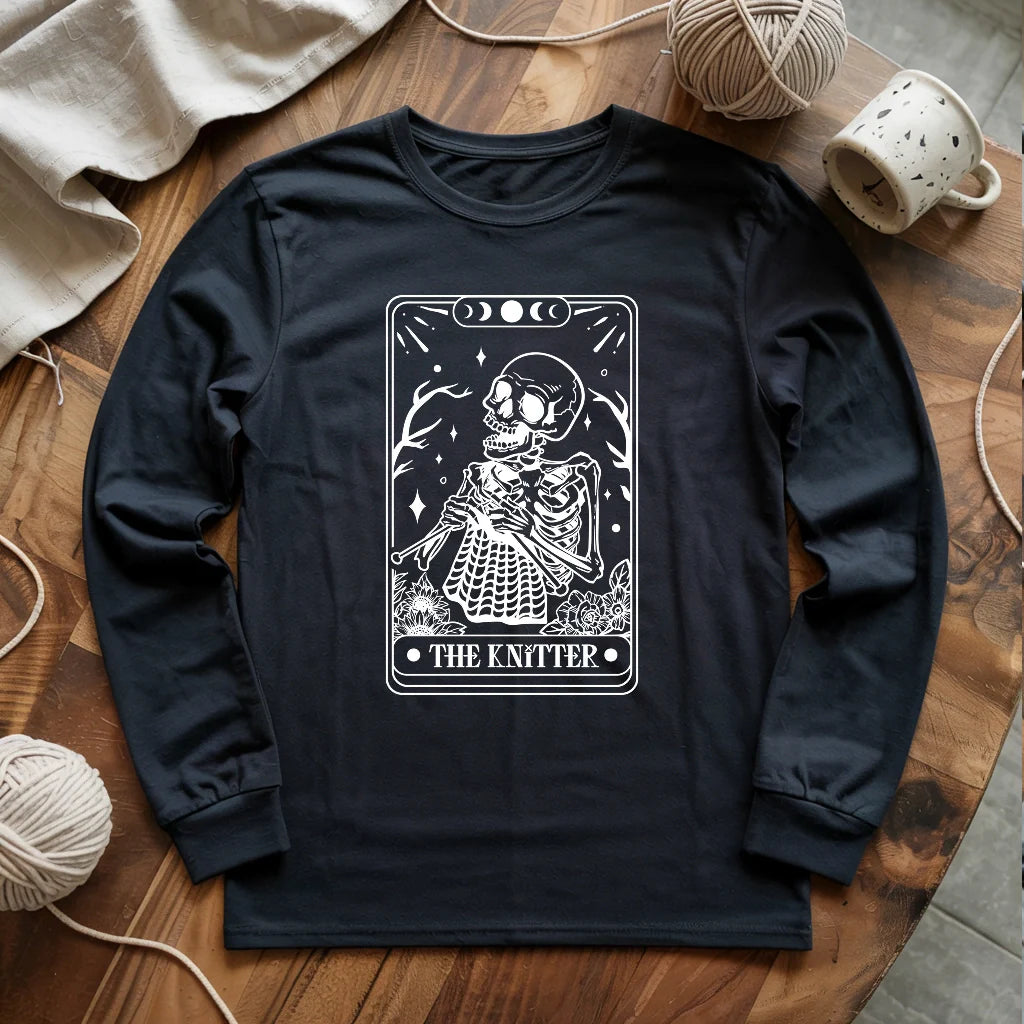 Knitter Tarot Card Long Sleeve T-shirt