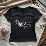 Love Crocheting Lady V-neck