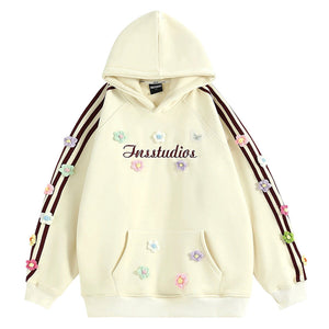 Blokette Aesthetic Floral Embroidery Hoodie