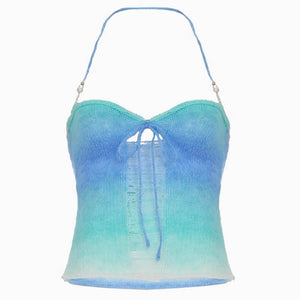 Beach Girl Gradient Knit Halter Top