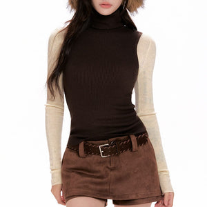 Warm Vibes Brown Knit Top