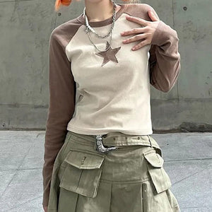 Star Girl Brown Long Sleeve Top