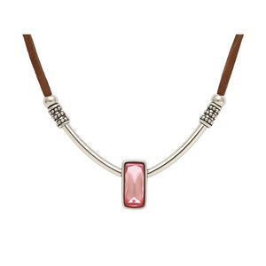 Bubblegum Pink Rectangle Pendant Choker