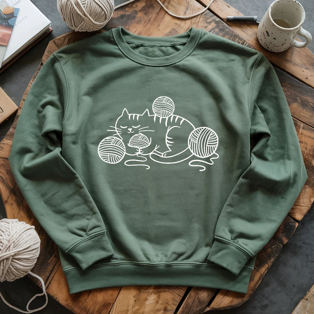 Cat And Yarn Sweatshirt