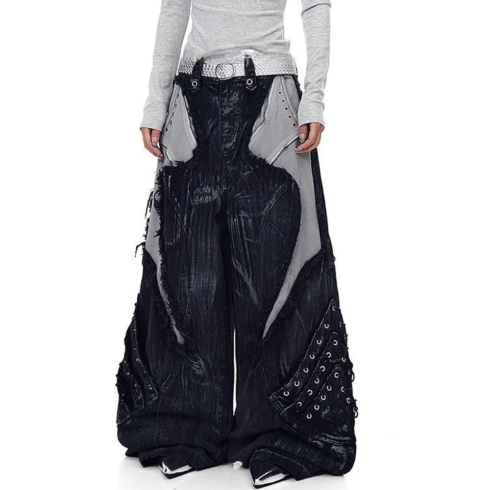 Model Behavior Distressed Wide-Leg Jeans