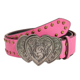Y2K Pink Double Heart Belt