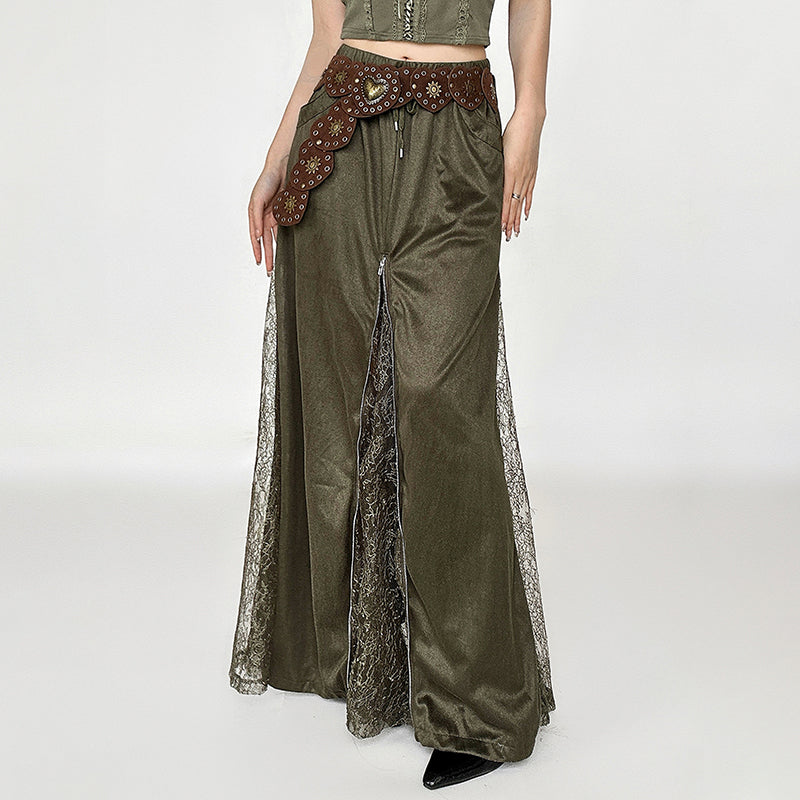 Woodland Dreams Lace-Slit Maxi Skirt