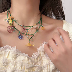 Fairycore Flower Layered Necklace