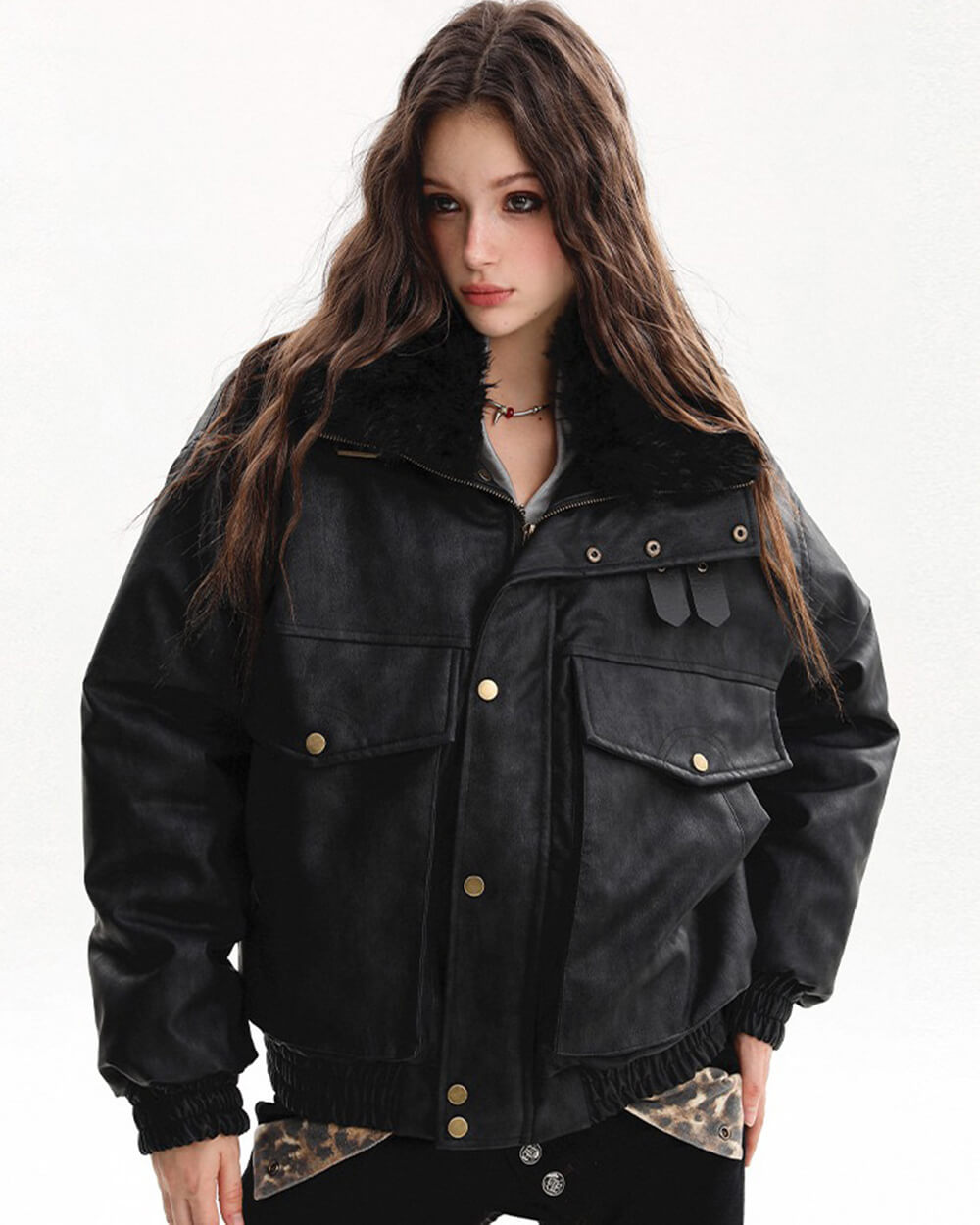 Drama Alert Faux Fur Aviator Jacket