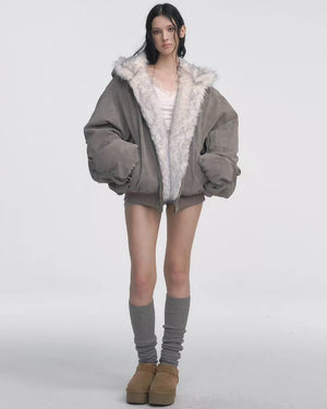 Less Conversation Reversible Fur Jacket