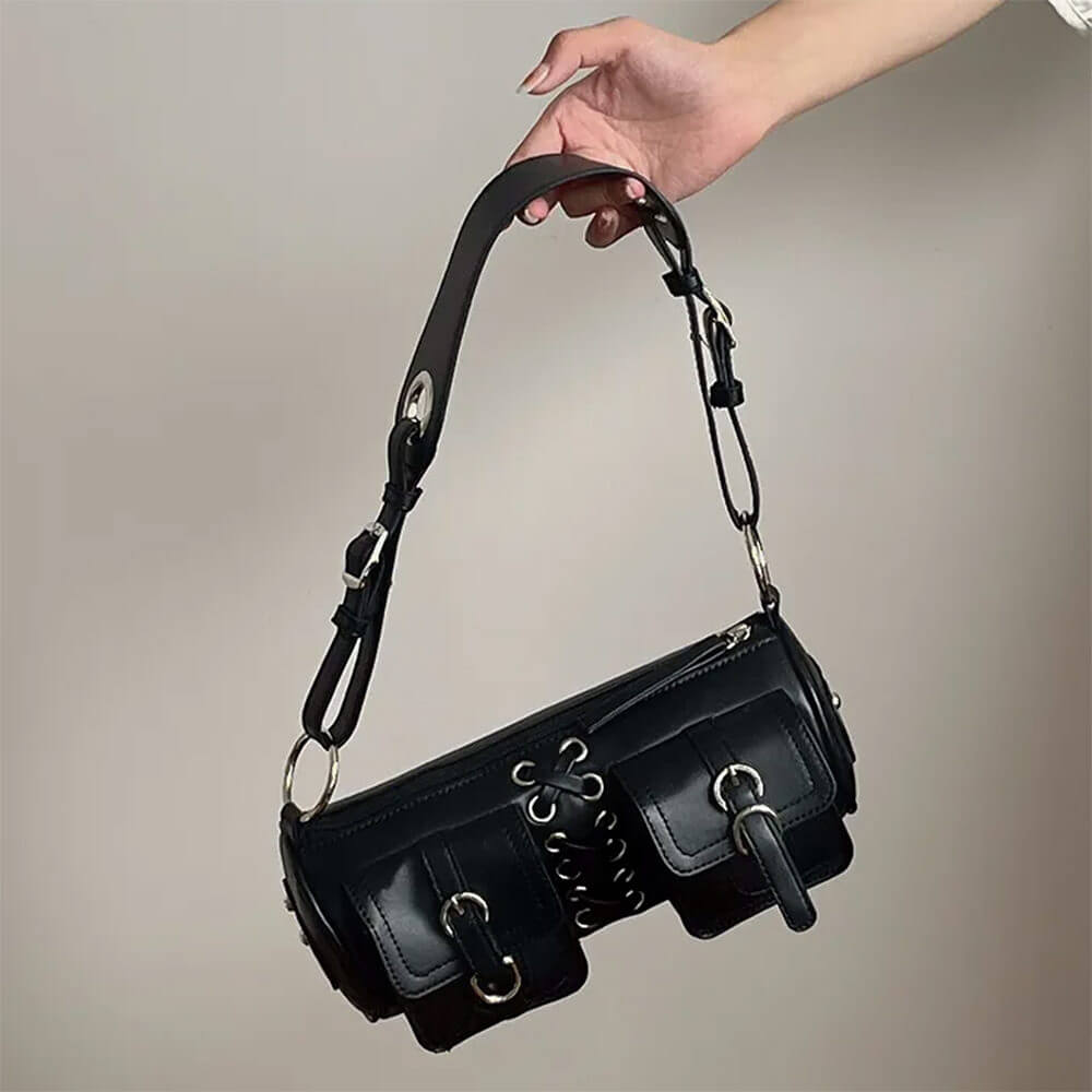 Grunge Lace Up Underarm Bag