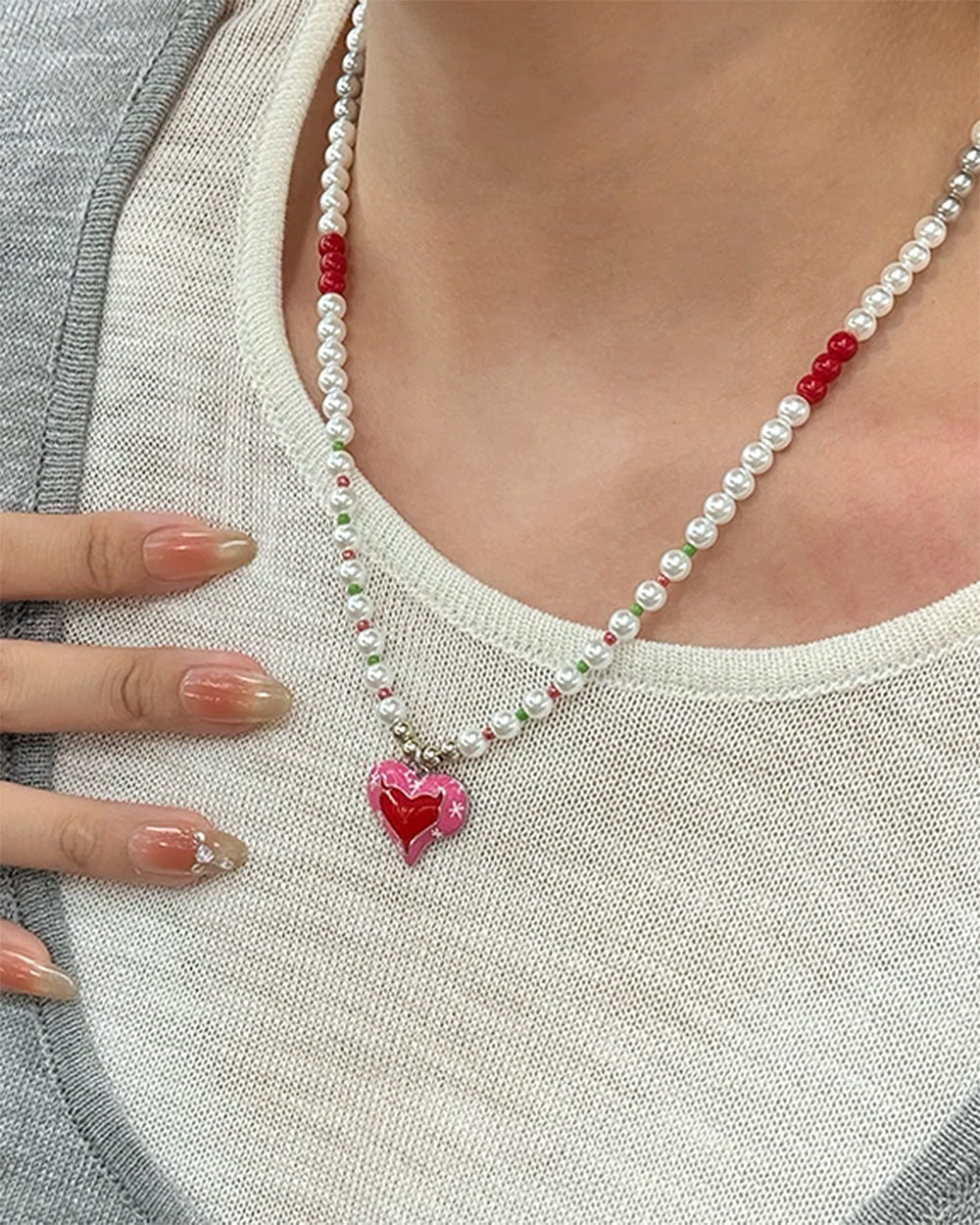 Secret Crush Heart Beaded Necklace