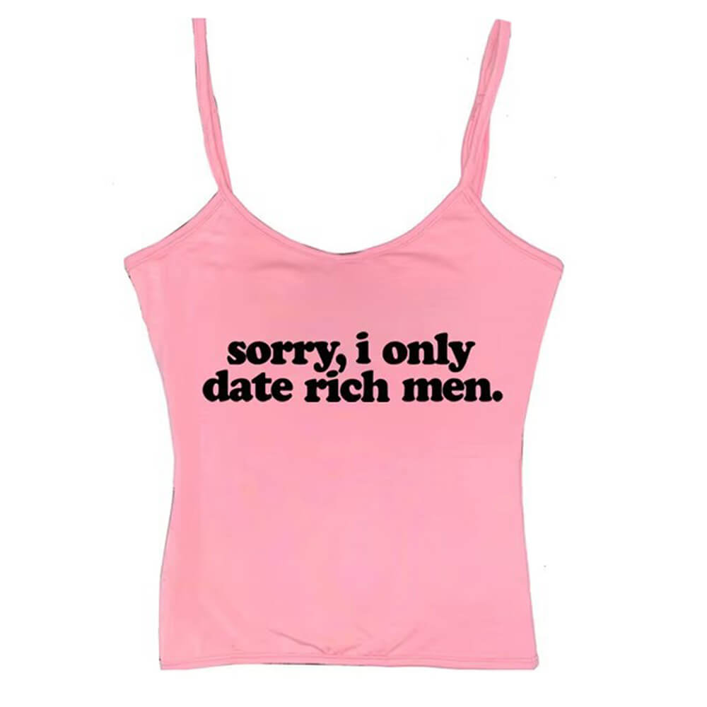 I Date Only Rich Men Y2K Tank Top