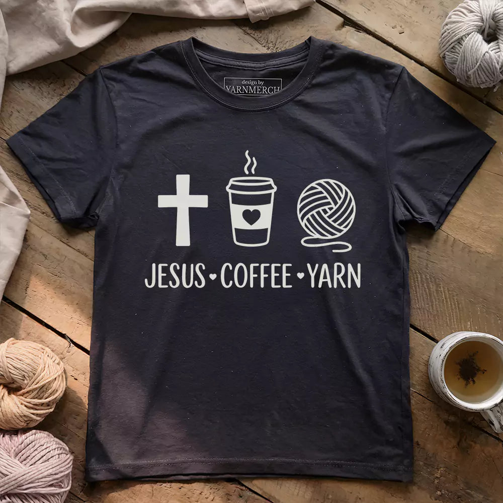 Jesus, Coffee and Yarn T-shirt