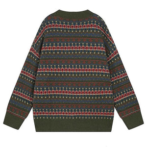 Patterned Knit Oversized Cardigan