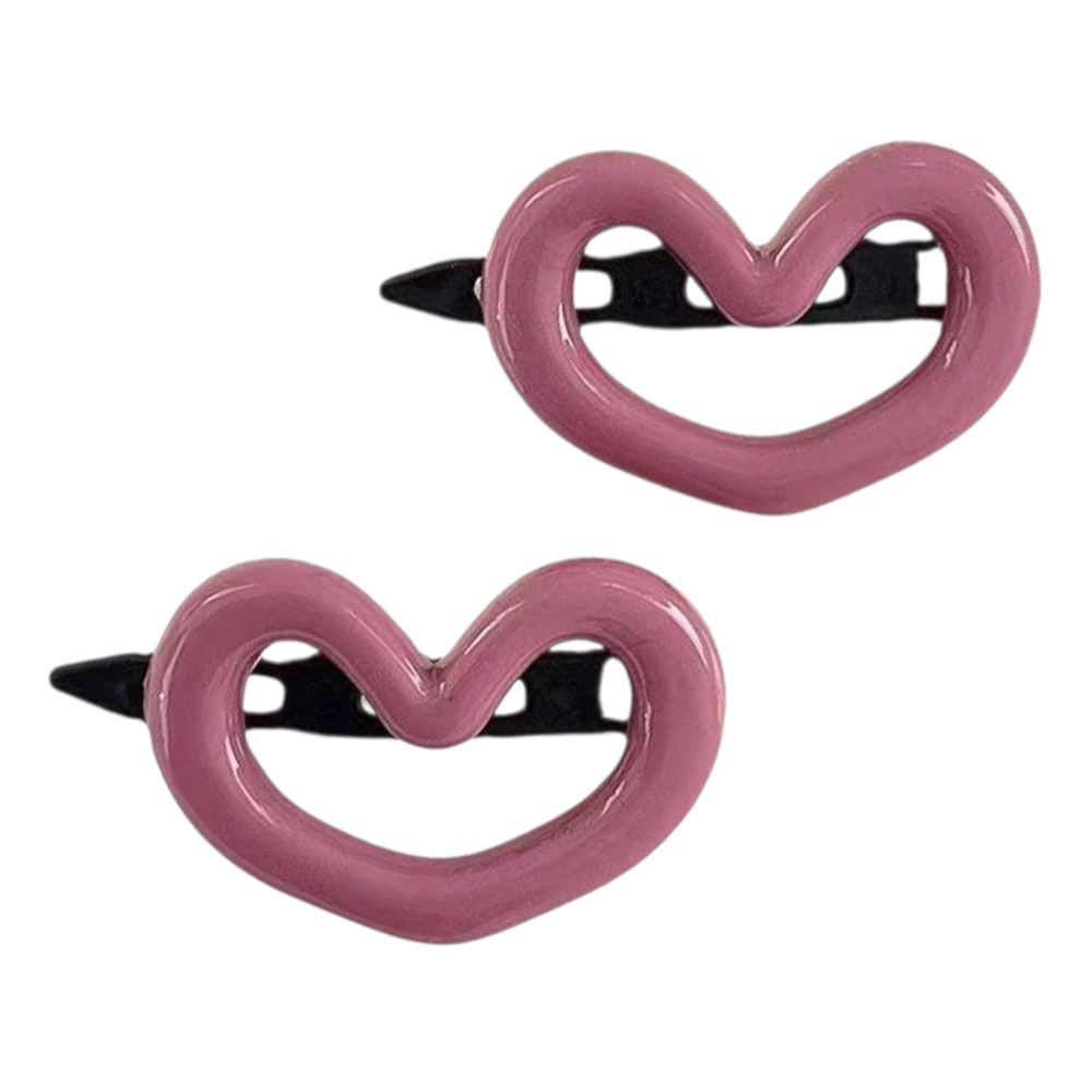 Pink Heart Hair Clips