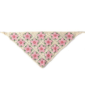Pink Flower Crochet Bandana