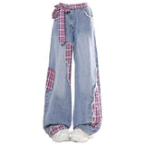Teen Spirit Plaid Patchwork Jeans