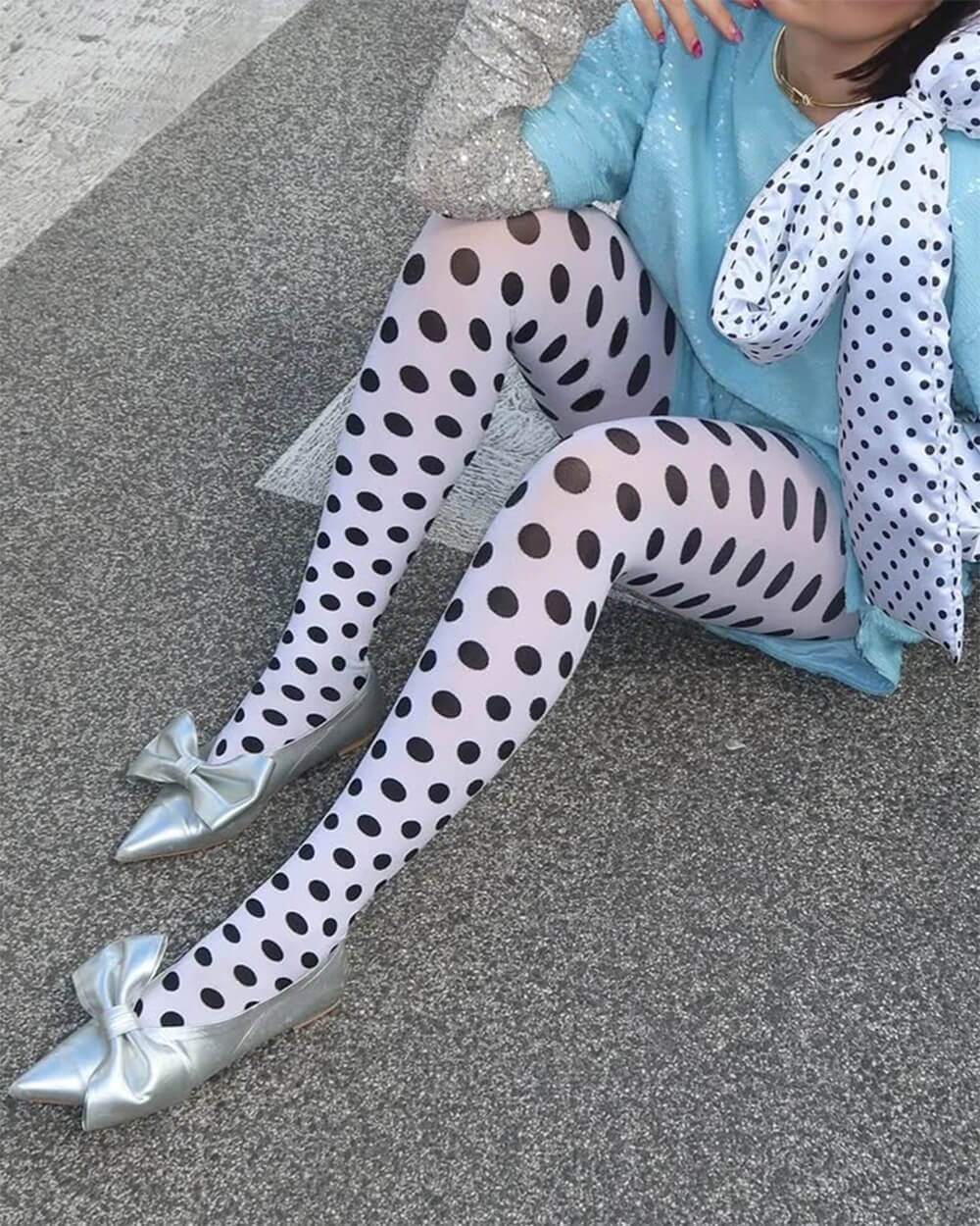 Missed Calls Polka Dot Tights