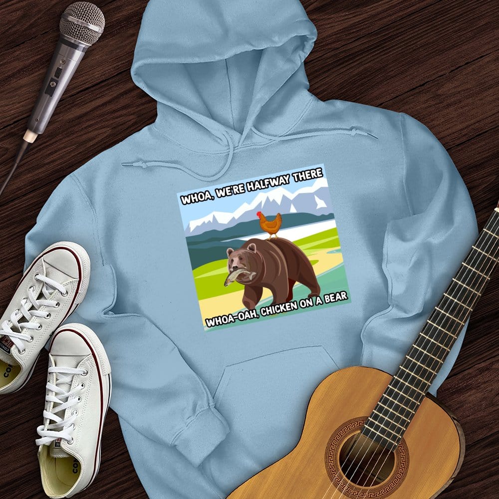 Chicken On A Bear Hoodie