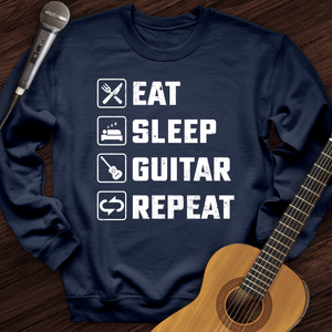 Eat, Sleep, Guitar, Repeat Crewneck