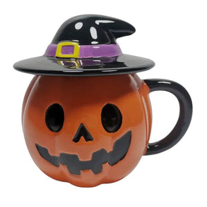 Pumpkin in Witch Hat Ceramic Mug